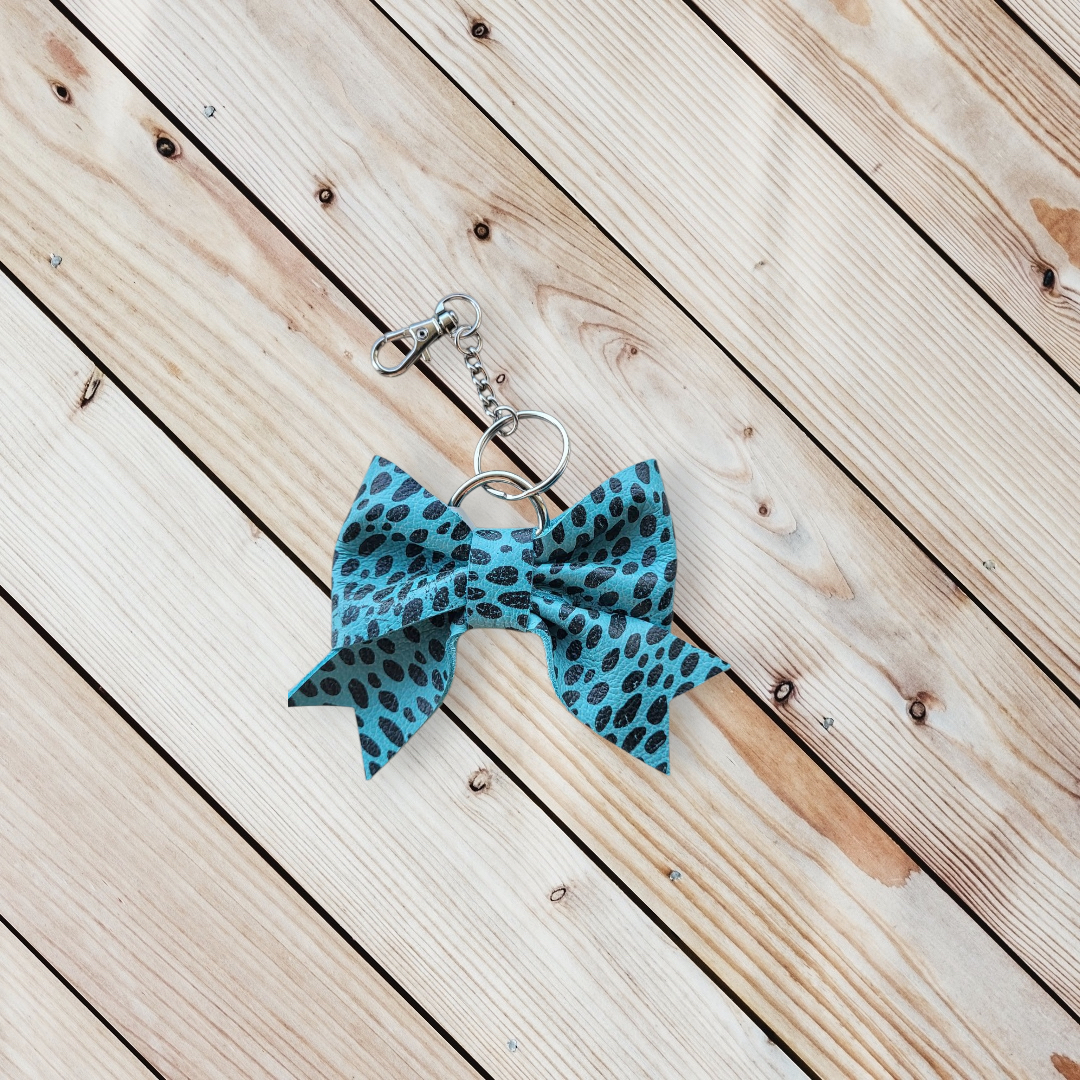 Leather Bow Keychain