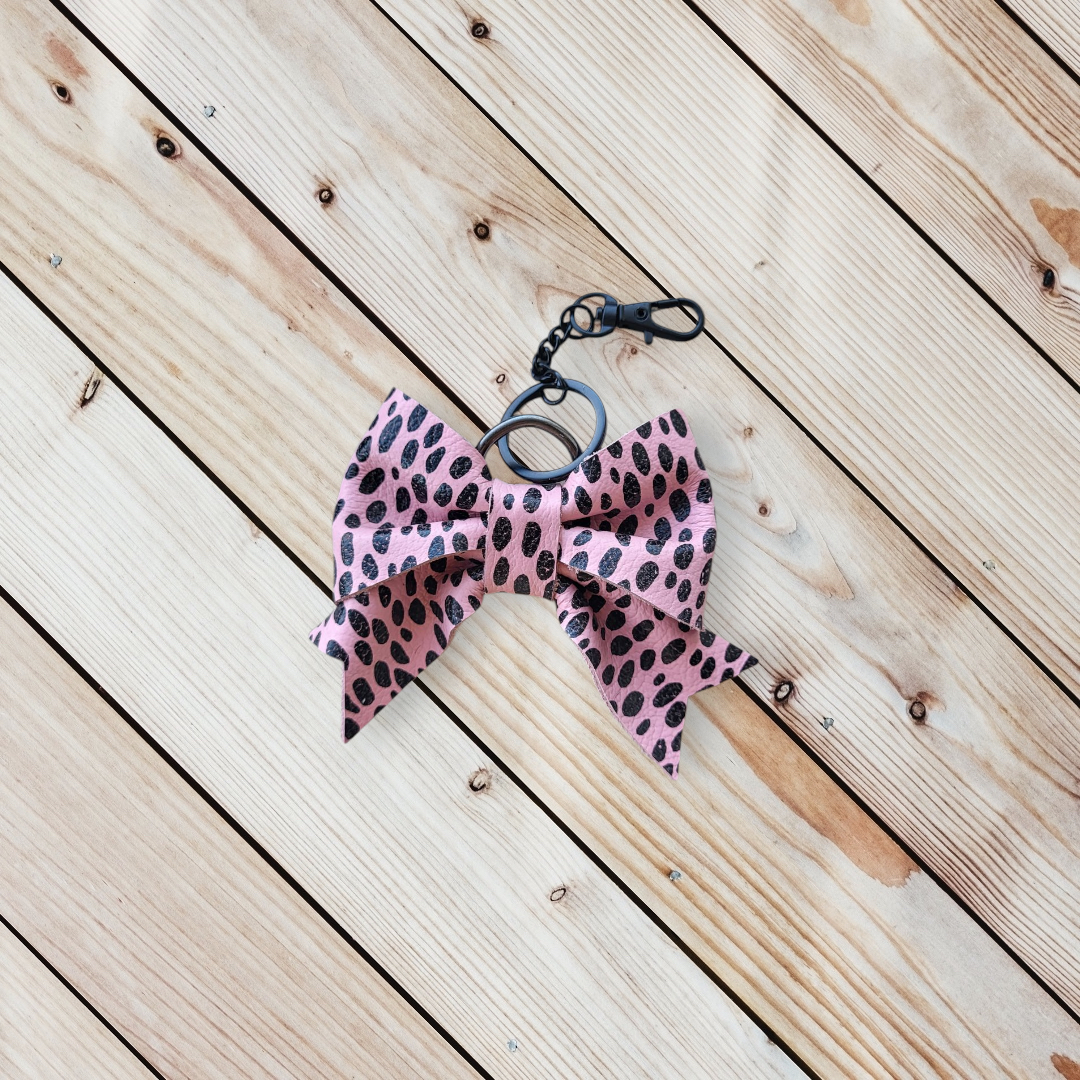 Leather Bow Keychain