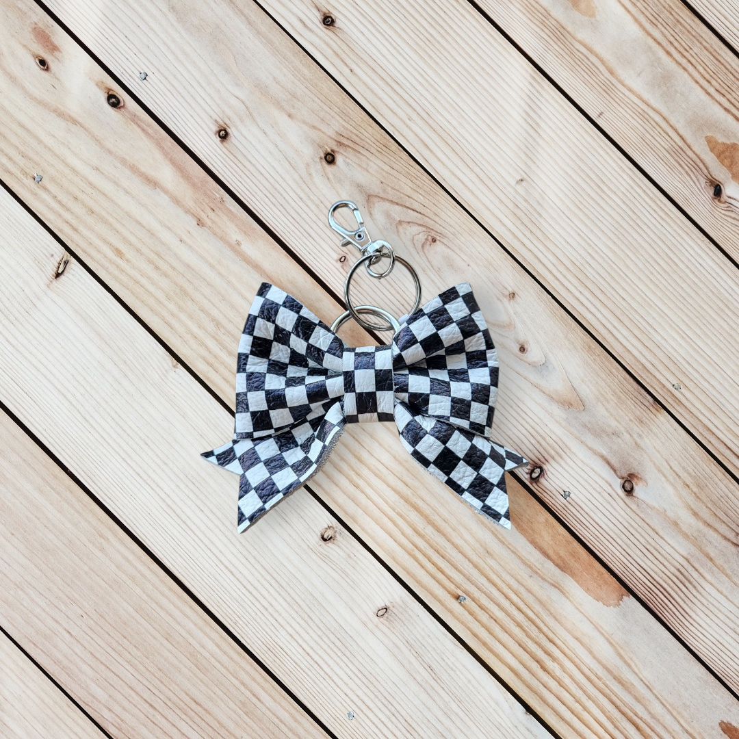 Leather Bow Keychain