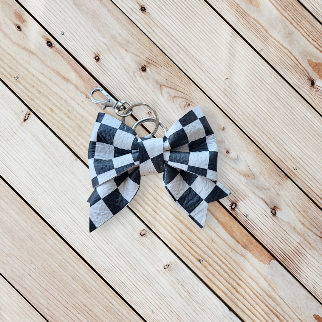 Leather Bow Keychain