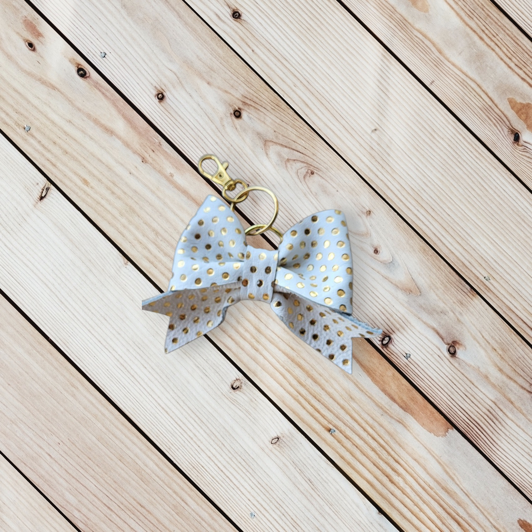 Leather Bow Keychain