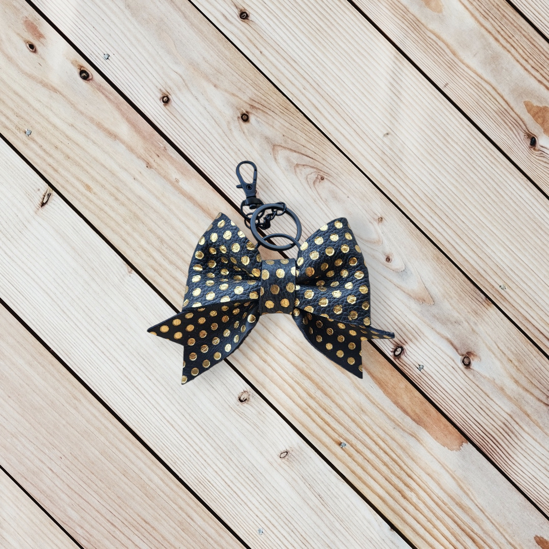 Leather Bow Keychain