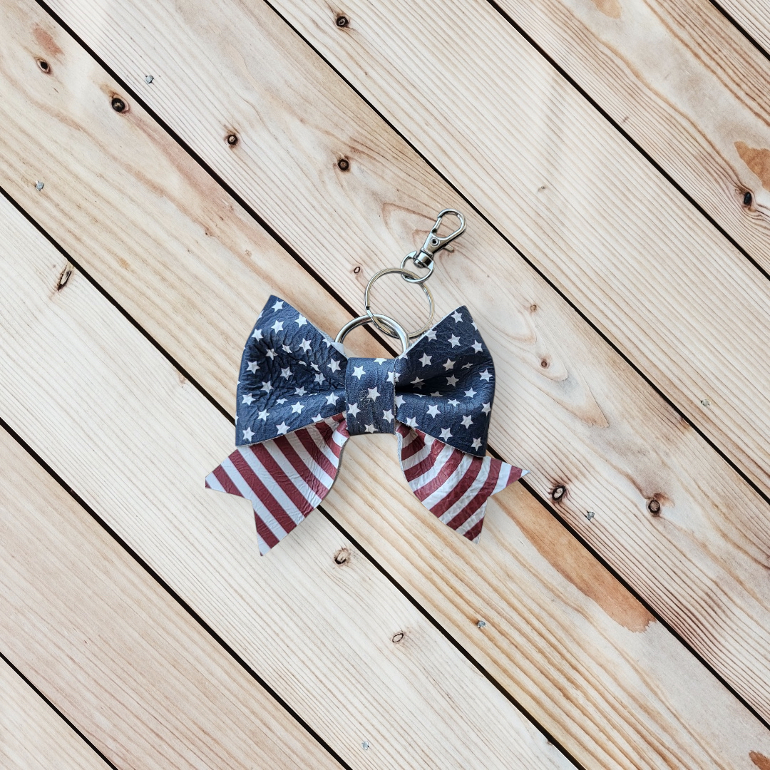 Leather Bow Keychain
