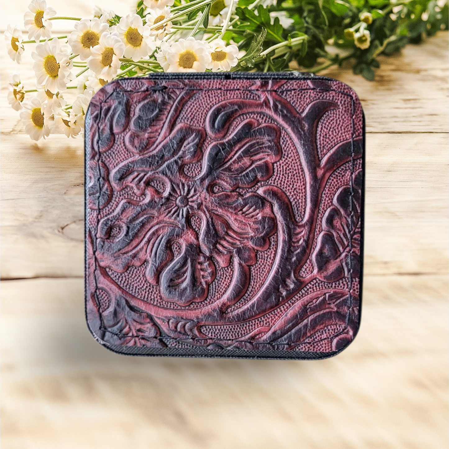 Leather Embellished Jewelry Box
