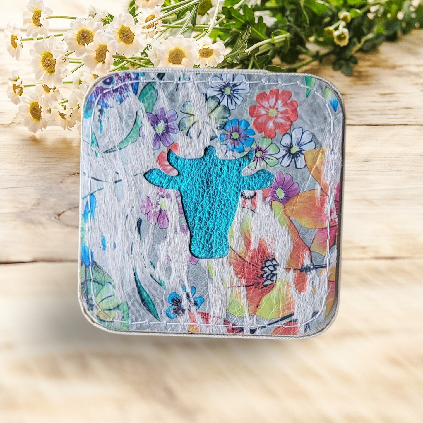 Leather Embellished Jewelry Box