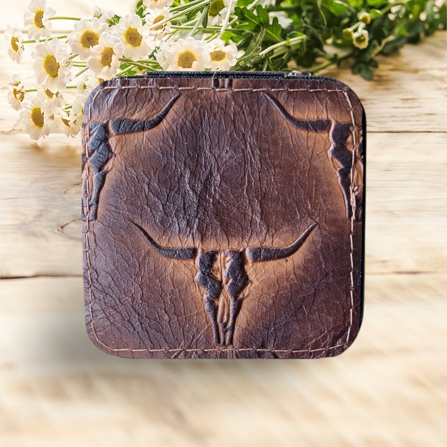 Leather Embellished Jewelry Box