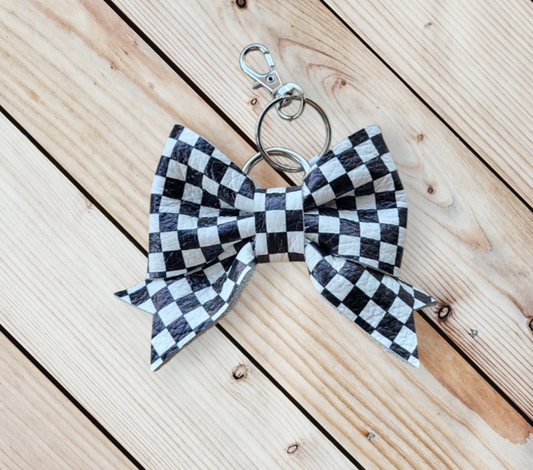 Leather Bow Keychain